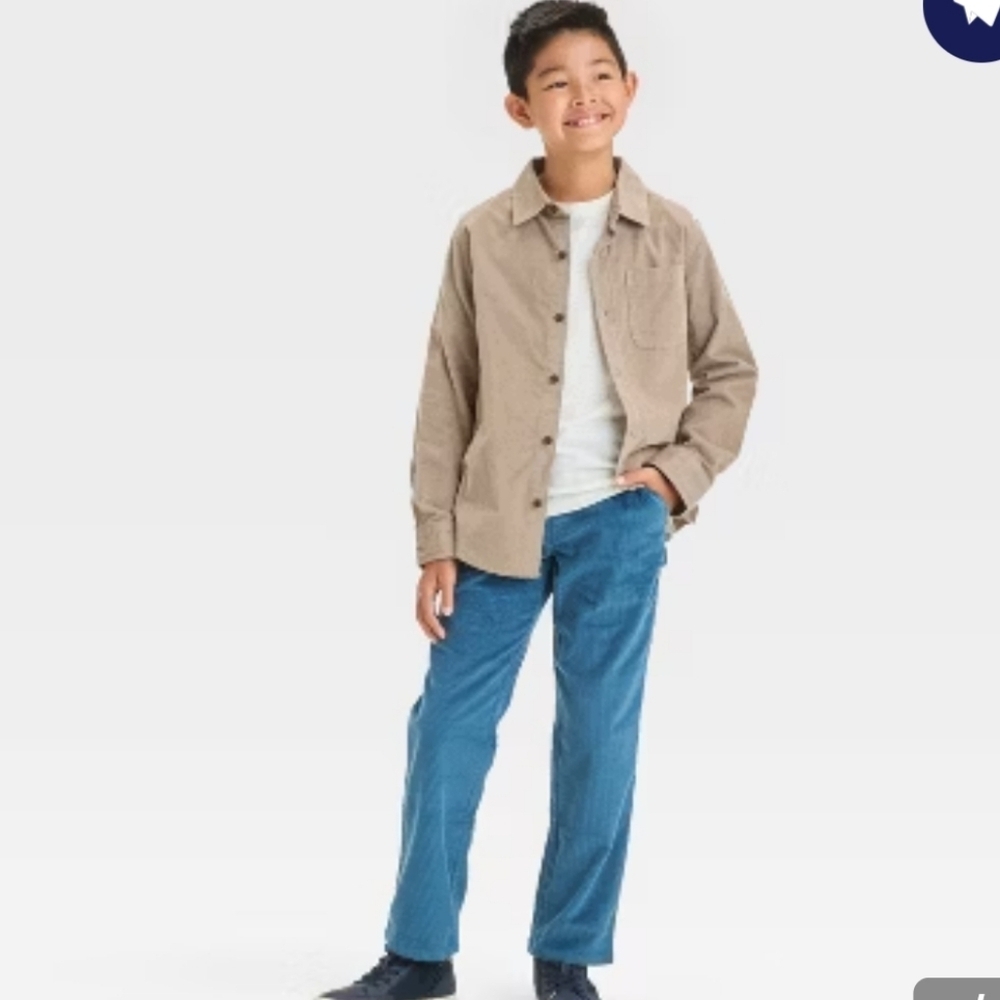 Boys' Fixed Waist Corduroy Chino Pants - Cat & Jack Blue 5